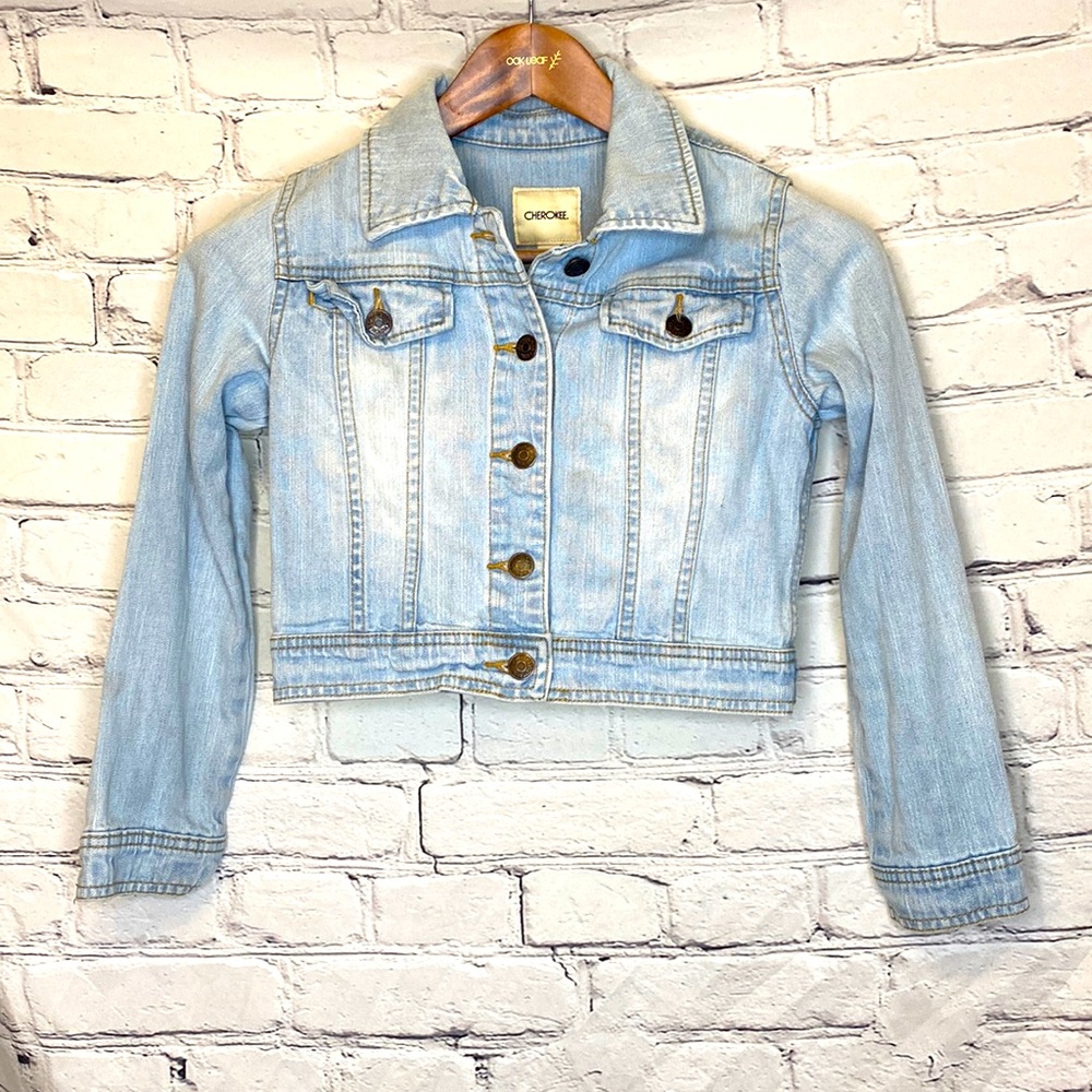 Cherokee Light Denim Button Jacket Girl’s Size Medium Size 7/8